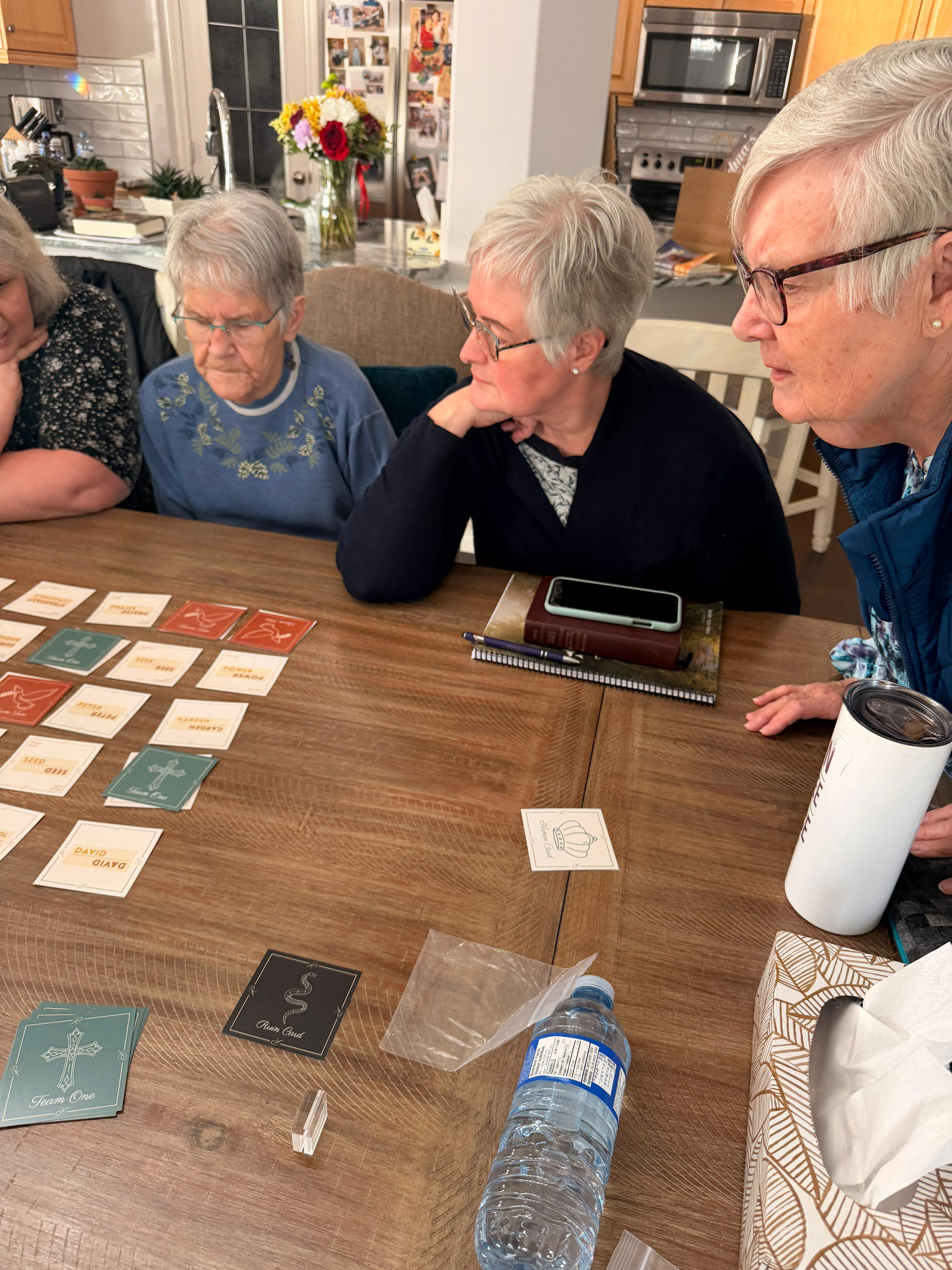 Revival cards laid out on a table showing different card types